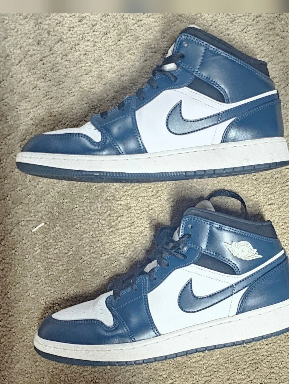 Jordan Men’s Mid-Top Sneakers in Navy and White